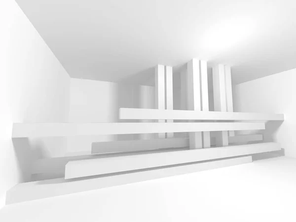 Abstrait Géométrique Blanc Architecture Fond — Photo