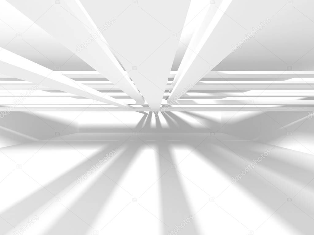 Abstract geometric white architectural background