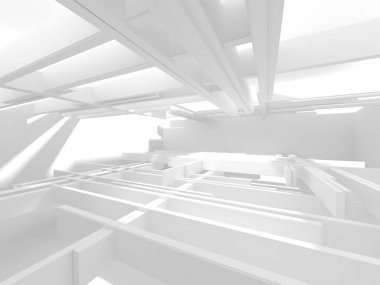 Soyut geometrik beyaz mimari arka plan