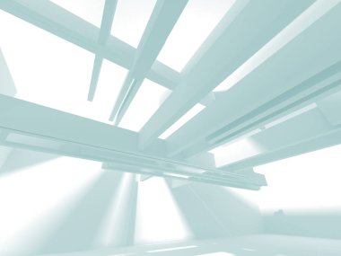 Arka geometrik beyaz mimari plan yeşil gölgeler