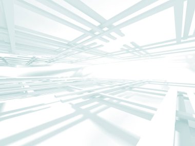 Arka geometrik beyaz mimari plan yeşil gölgeler