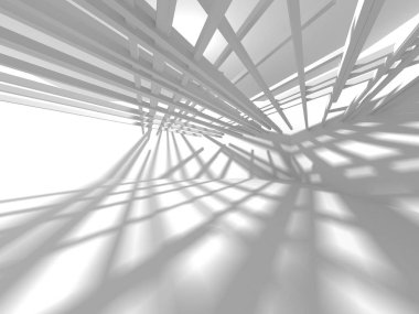 Soyut geometrik mimari arka planda beyaz gölgeler ile