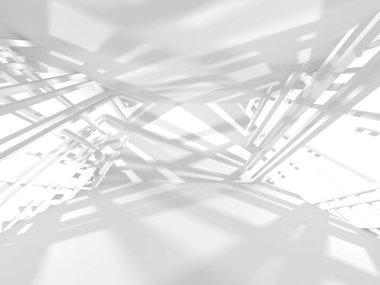 Soyut geometrik mimari arka planda beyaz gölgeler ile