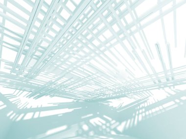 Beyaz yeşil gölgeler ile soyut geometrik mimari arka plan