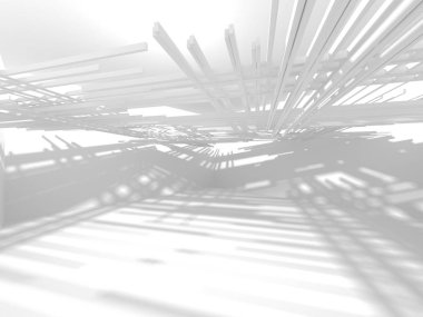 Soyut geometrik mimari arka planda beyaz gölgeler ile