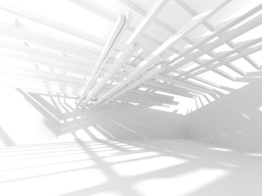 Soyut geometrik mimari arka planda beyaz gölgeler ile