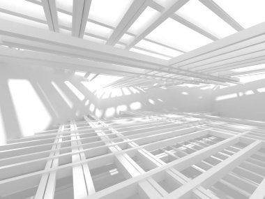 Soyut geometrik mimari arka planda beyaz gölgeler ile