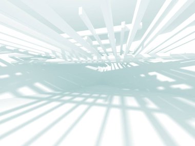 Beyaz yeşil gölgeler ile soyut geometrik mimari arka plan