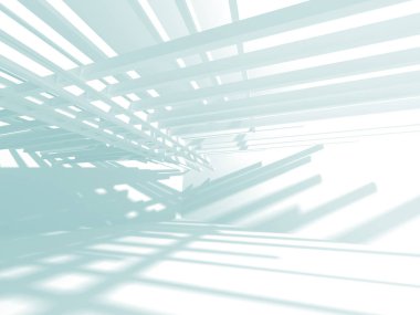 Beyaz yeşil gölgeler ile soyut geometrik mimari arka plan