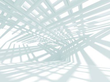 Beyaz yeşil gölgeler ile soyut geometrik mimari arka plan