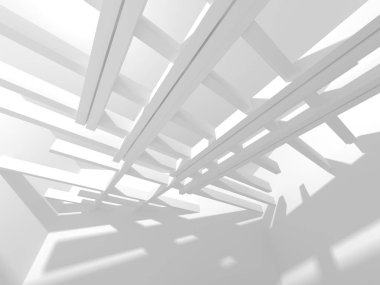 Soyut geometrik mimari arka planda beyaz gölgeler ile