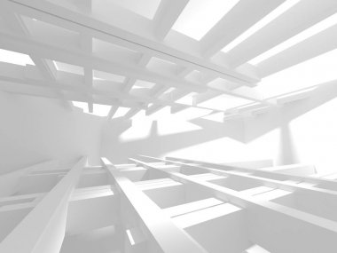 Soyut geometrik mimari arka planda beyaz gölgeler ile