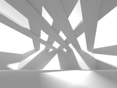 Soyut geometrik mimari arka planda beyaz gölgeler ile