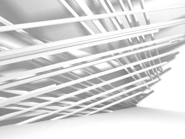 Soyut geometrik mimari arka planda beyaz gölgeler ile