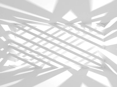 Soyut geometrik mimari arka planda beyaz gölgeler ile