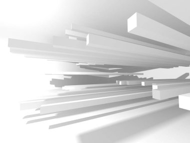 Soyut geometrik mimari arka planda beyaz gölgeler ile