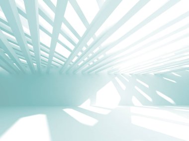 Beyaz yeşil gölgeler ile soyut geometrik mimari arka plan