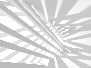 Soyut geometrik mimari arka planda beyaz gölgeler ile