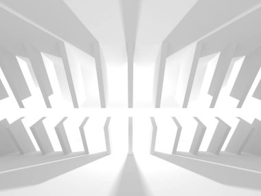 Soyut geometrik mimari arka planda beyaz gölgeler ile