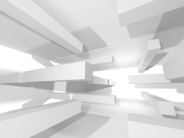 Soyut geometrik mimari arka planda beyaz gölgeler ile