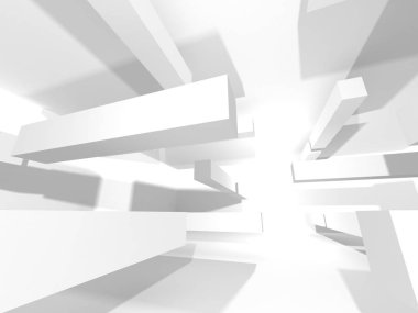 Soyut geometrik mimari arka planda beyaz gölgeler ile