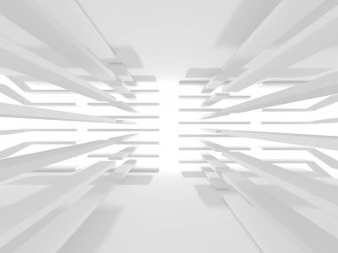 Soyut geometrik mimari arka planda beyaz gölgeler ile