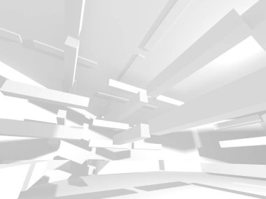 Soyut geometrik mimari arka planda beyaz gölgeler ile