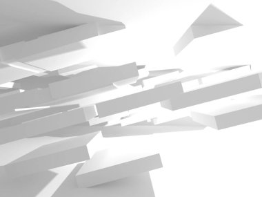 Soyut geometrik mimari arka planda beyaz gölgeler ile