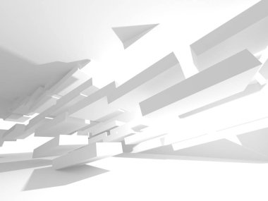 Soyut geometrik mimari arka planda beyaz gölgeler ile