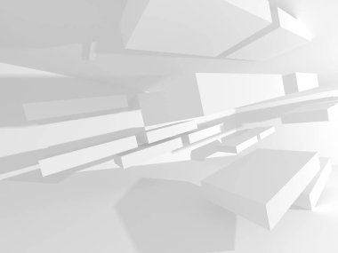 Soyut geometrik mimari arka planda beyaz gölgeler ile