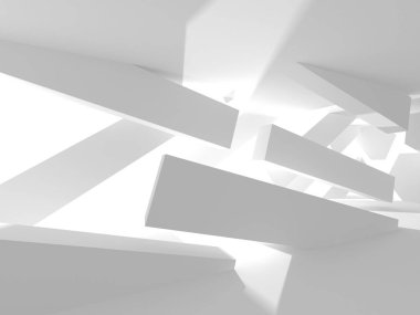 Soyut geometrik mimari arka planda beyaz gölgeler ile