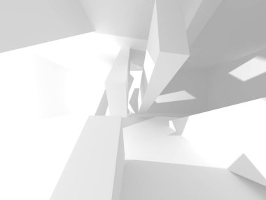 Soyut geometrik mimari arka planda beyaz gölgeler ile