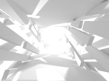 Soyut geometrik mimari arka planda beyaz gölgeler ile