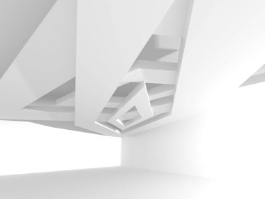 Soyut geometrik mimari arka planda beyaz gölgeler ile