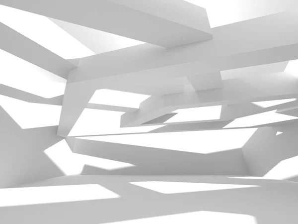 Abstracte Geometrische Bouwkundige Achtergrond Wit Met Schaduwen — Stockfoto