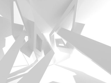 Soyut geometrik mimari arka planda beyaz gölgeler ile