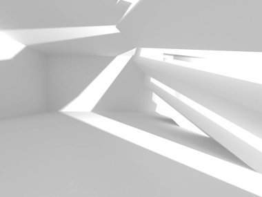 Soyut geometrik mimari arka planda beyaz gölgeler ile