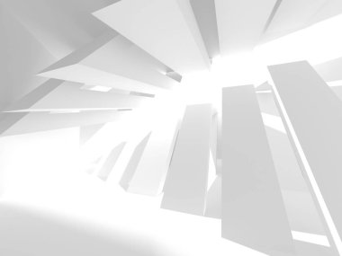 Soyut geometrik mimari arka planda beyaz gölgeler ile