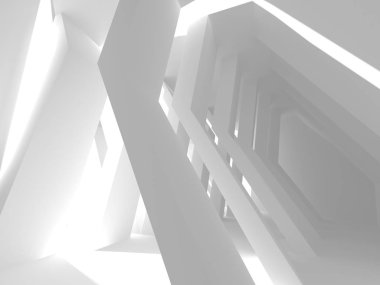 Soyut geometrik mimari arka planda beyaz gölgeler ile