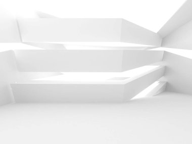 Soyut geometrik mimari arka planda beyaz gölgeler ile