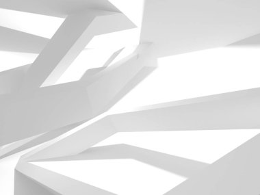 Soyut geometrik mimari arka planda beyaz gölgeler ile