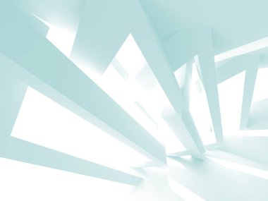 Beyaz yeşil gölgeler ile soyut geometrik mimari arka plan