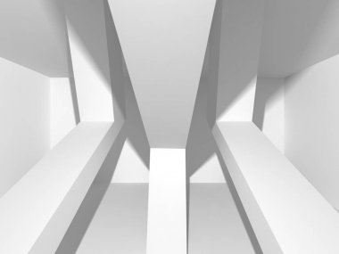 Soyut geometrik mimari arka planda beyaz gölgeler ile