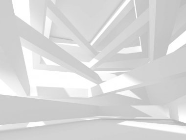 Soyut geometrik mimari arka planda beyaz gölgeler ile