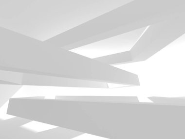 Soyut geometrik mimari arka planda beyaz gölgeler ile