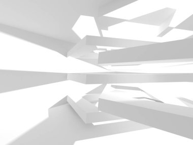 Soyut geometrik mimari arka planda beyaz gölgeler ile