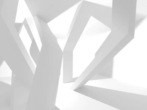 Fond Architectural Géométrique Abstrait Blanc Avec Ombres — Photo