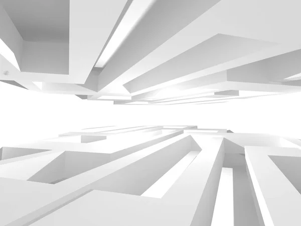 Fondo Arquitectónico Geométrico Abstracto Blanco Con Sombras — Foto de Stock