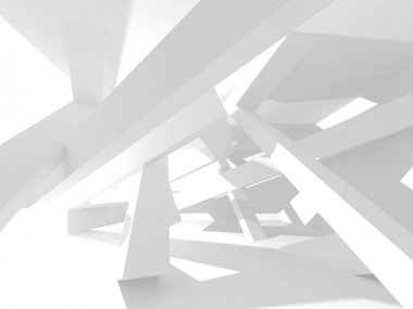 Soyut geometrik mimari arka planda beyaz gölgeler ile