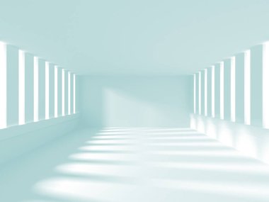 Beyaz yeşil gölgeler ile soyut geometrik mimari arka plan